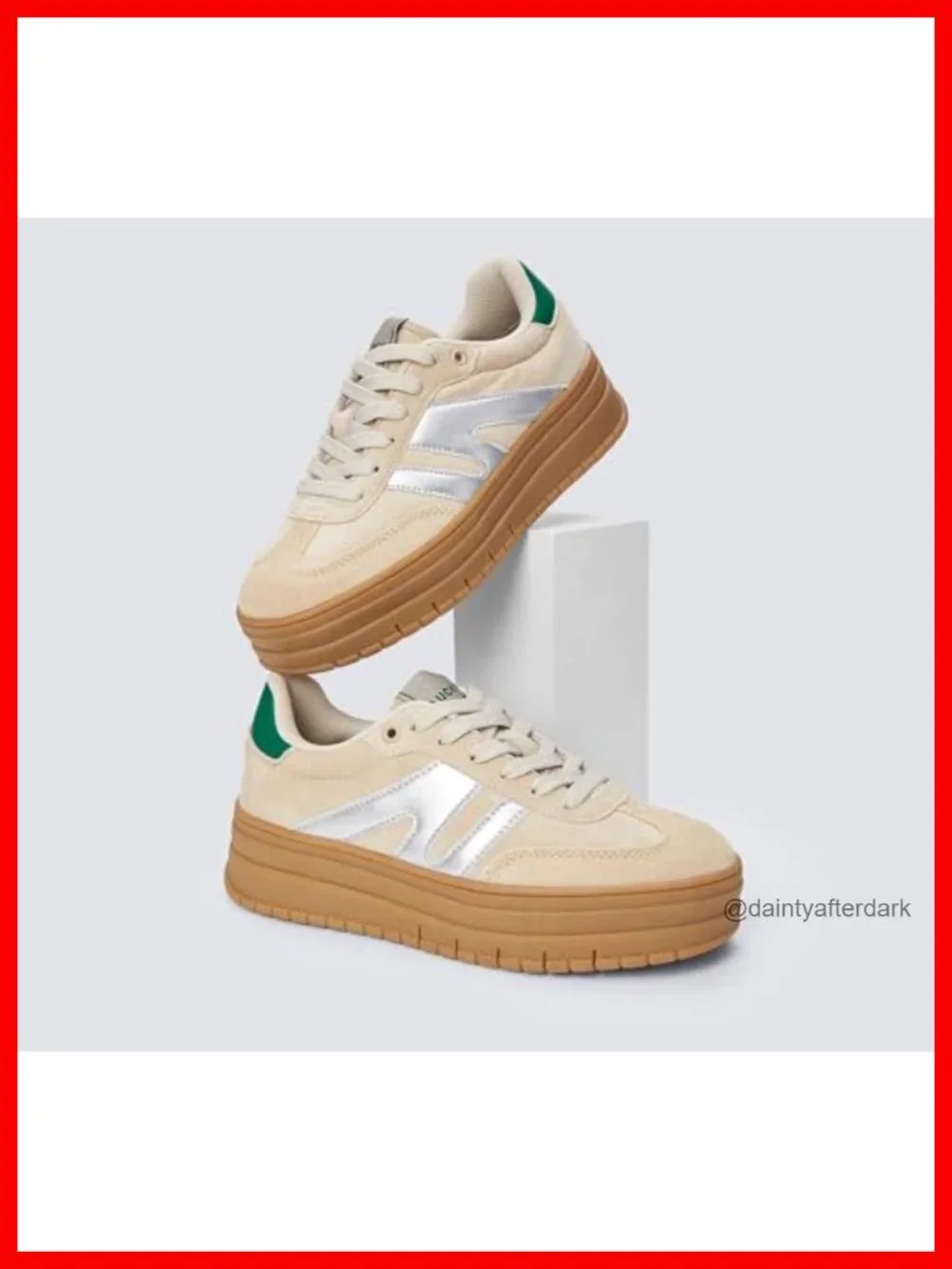 Women Platform Sneakers Faux Leather Suede Slip Resistant Cushioned